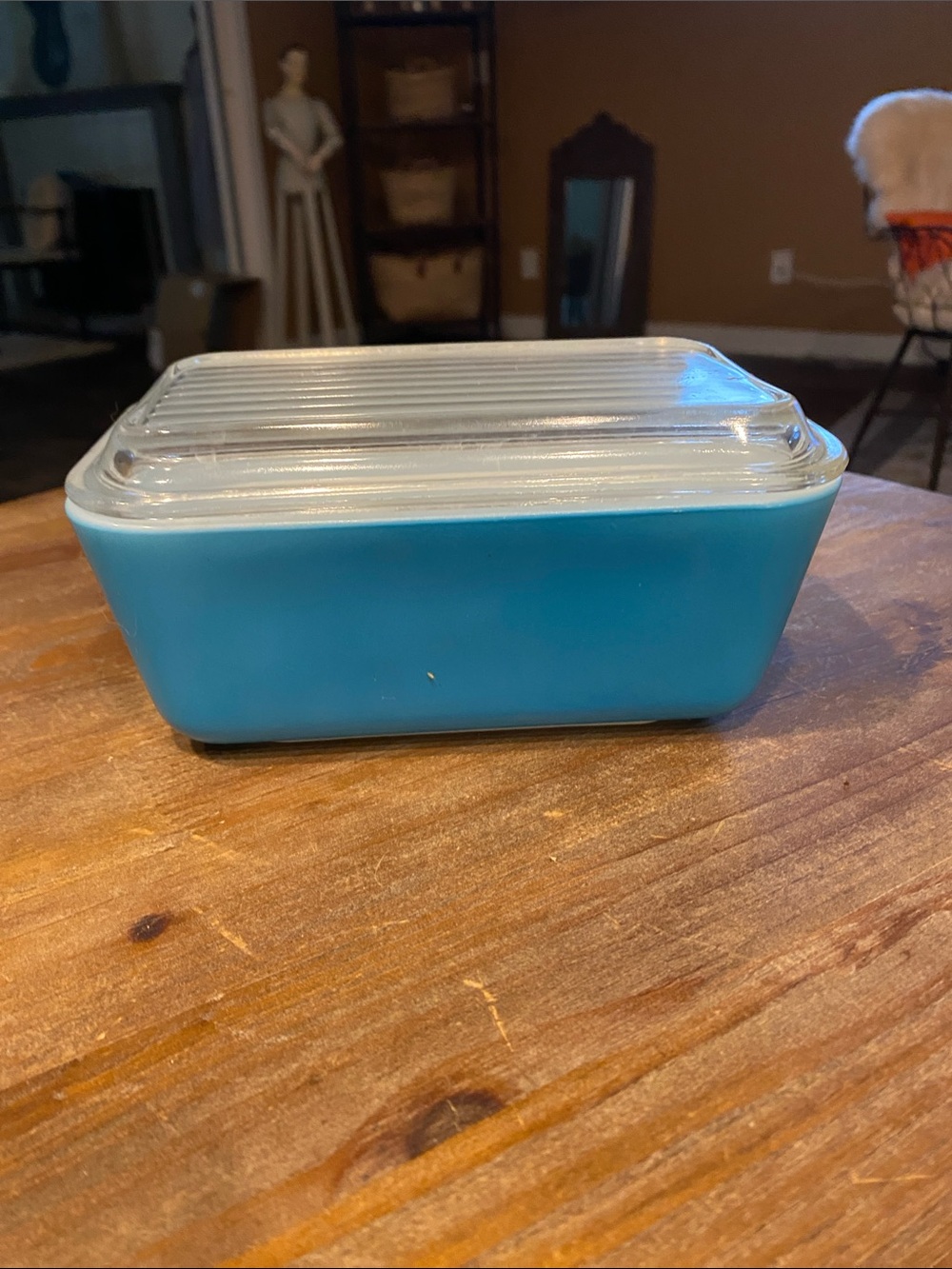 Pyrex Blue Glass Covered Casserole Dish